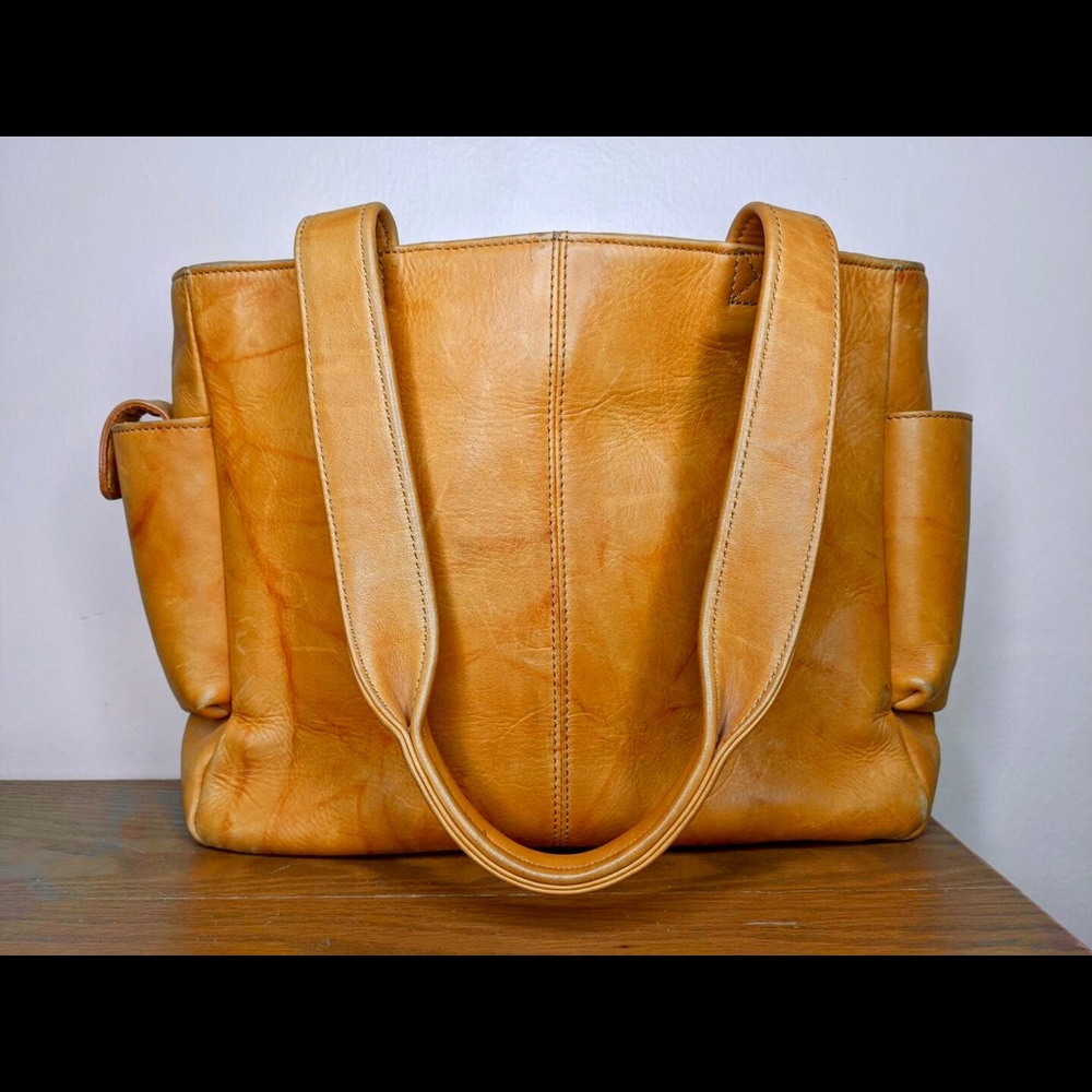 Frye Brown Leather Tote Laptop Bag Purse